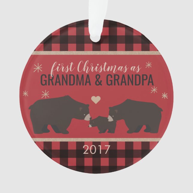 Ornamento acrílico de abuelos de plástico personal (Anverso)