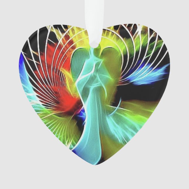 Ornamento acrílico de Ángel Contemporáneo (Anverso)