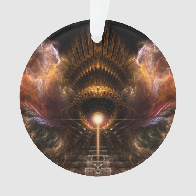 Ornamento acrílico de arte fractal de tormenta eól (Anverso)