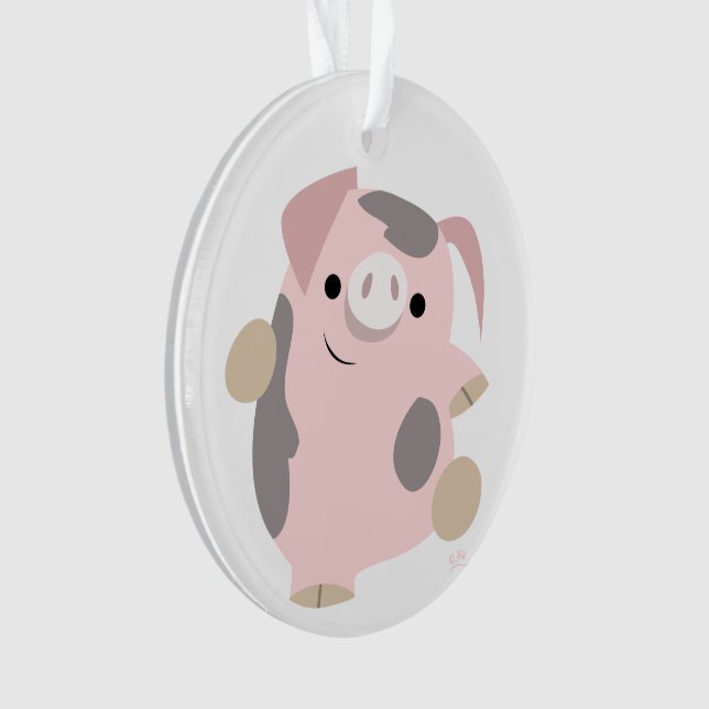 Ornamento acrílico de baile de cerdo de Personaliz (Anverso)