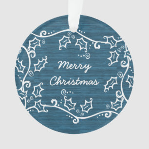 Ornamento acrílico de Blue Rustic Holly