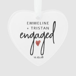 Ornamento acrílico de compromiso personalizado
