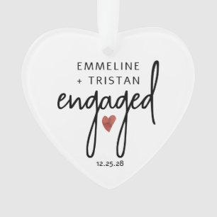 Ornamento acrílico de compromiso personalizado