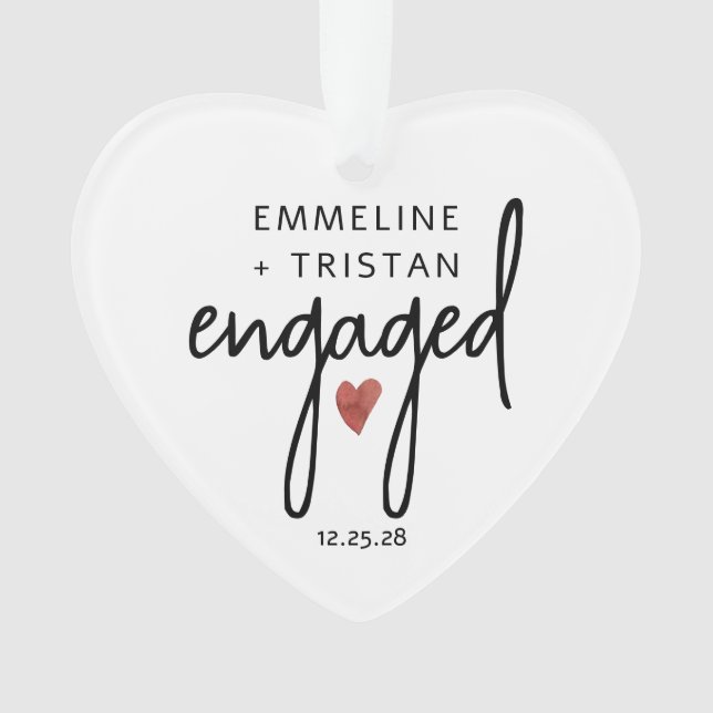 Ornamento acrílico de compromiso personalizado (Anverso)