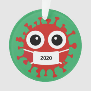 Ornamento acrílico de Coronavirus enmascarado