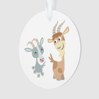 Ornamento acrílico de dos cabras felices Personali