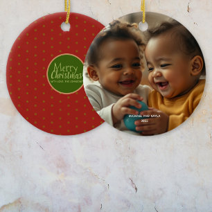 Ornamento acrílico de Feliz Navidad Add Photo