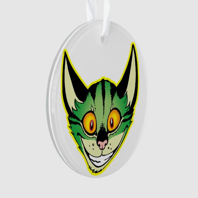 Ornamento acrílico de gato Personalizado fluoresce (Anverso)