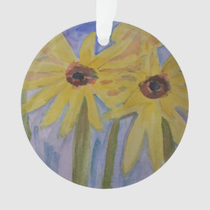 Ornamento acrílico de girasoles amarillos de veran