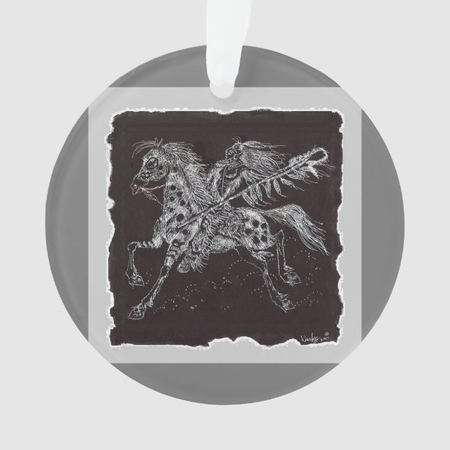 Ornamento acrílico de Guerrero Místico (Anverso)