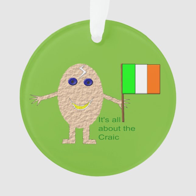 Ornamento acrílico de huevo irlandés patriótico (Anverso)