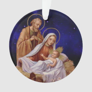 Ornamento acrílico de la escena de la Natividad d