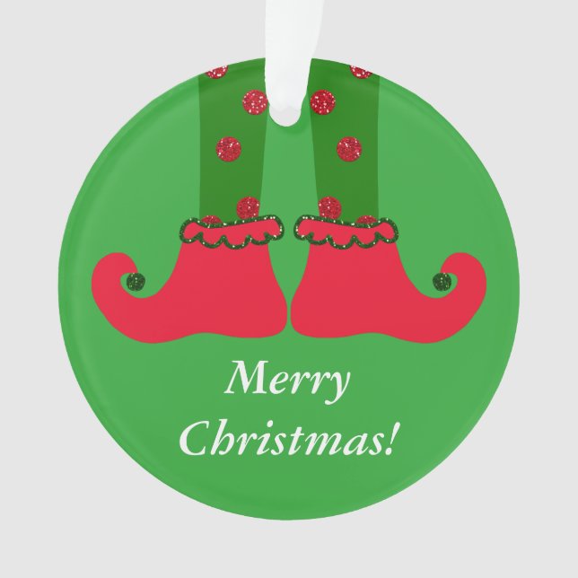 Ornamento acrílico de las piernas elf navidades (Anverso)