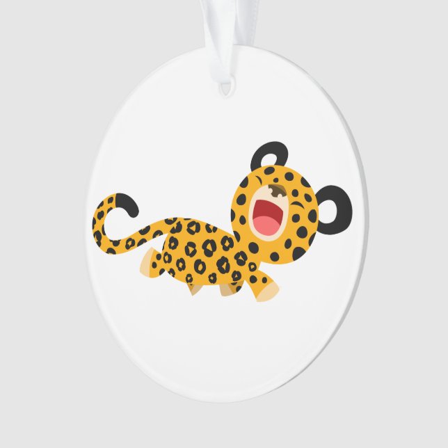 Ornamento acrílico de leopardo negro Personalizado (Anverso)
