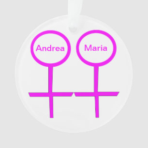 Ornamento acrílico de los amantes de las lesbianas