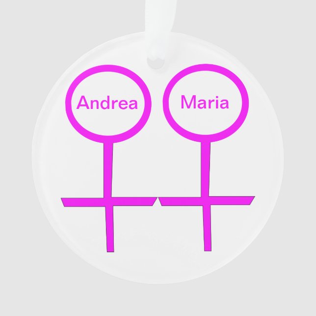 Ornamento acrílico de los amantes de las lesbianas (Anverso)