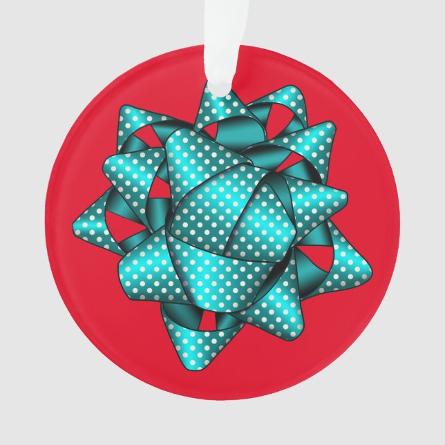 Ornamento acrílico de los Navidades de Aqua Dotted (Anverso)