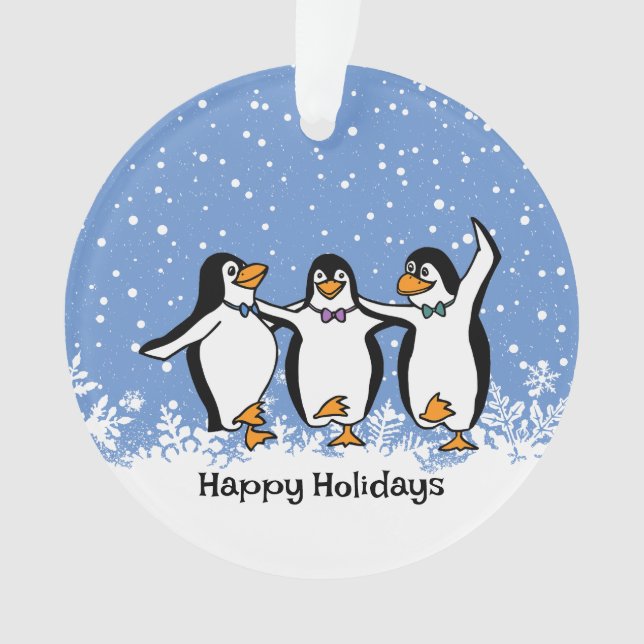 Ornamento acrílico de los pingüinos bailarines (Anverso)