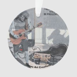 Ornamento acrílico de música de guitarra zombi Fan