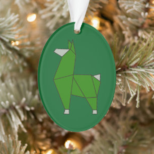 Ornamento acrílico de Origami Llama
