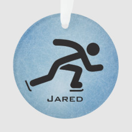 Ornamento acrílico de patinaje rápido personalizad