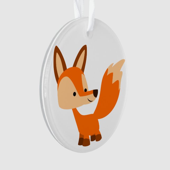 Ornamento acrílico de Personalizado amable Fox (Anverso)
