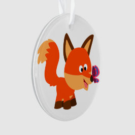 Ornamento Acrílico De Personalizado Cute Fox Y Mar