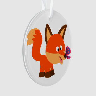 Ornamento Acrílico De Personalizado Cute Fox Y Mar