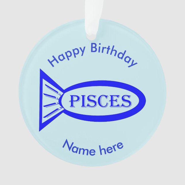 Ornamento acrílico de Pisces Star Sign Fish (Anverso)