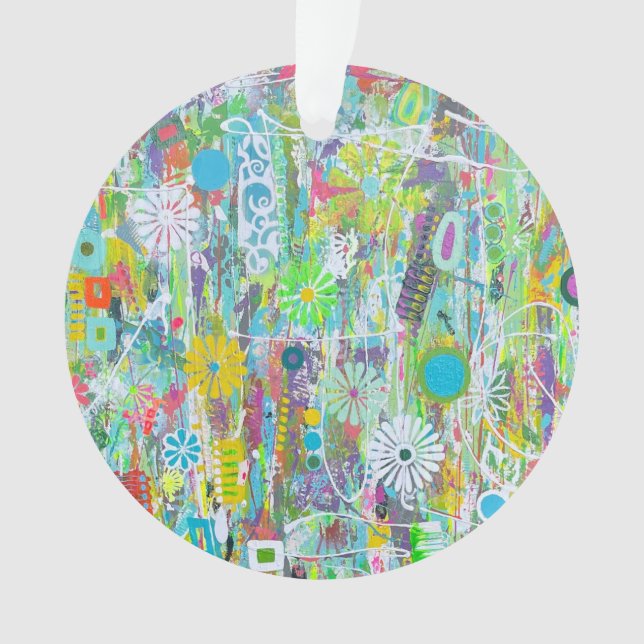 Ornamento acrílico de poder de las flores (Anverso)