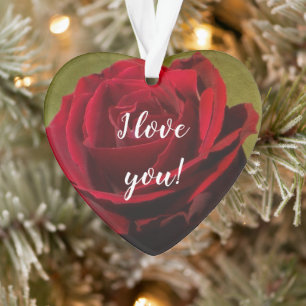 Ornamento acrílico de rosa rojo texturizado