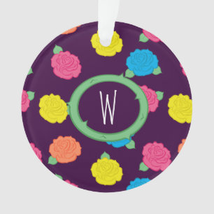 Ornamento acrílico de Rosas neones