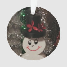 Ornamento acrílico de Snowman