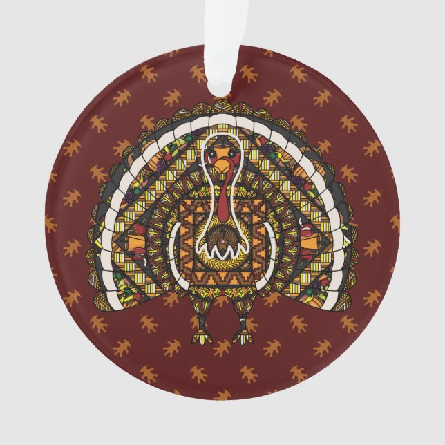Ornamento acrílico de Turquía otoño (Anverso)