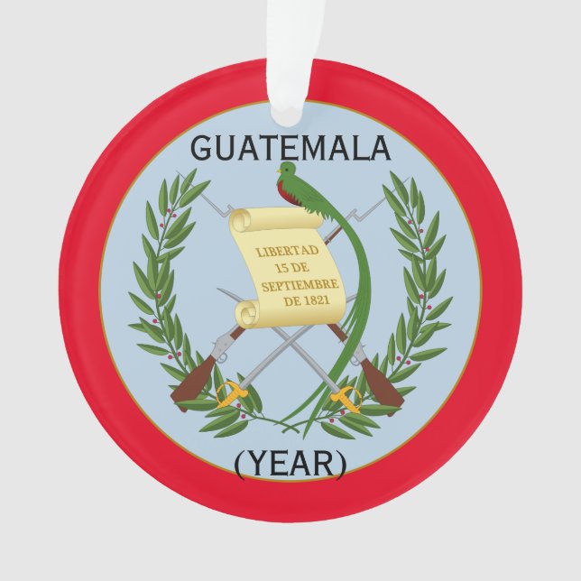 Ornamento acrílico de vacaciones de Guatemala (Anverso)