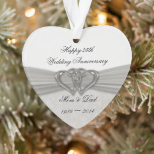 Ornamento acrílico del 25º aniversario del Boda de