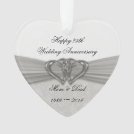 Ornamento acrílico del 25º aniversario del Boda de