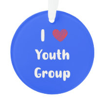 Ornamento acrílico del grupo juvenil I Heart