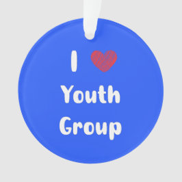 Ornamento acrílico del grupo juvenil I Heart