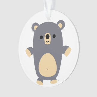 Ornamento acrílico del oso Personalizado azul gran