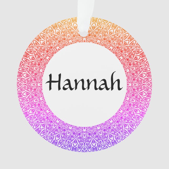 Ornamento acrílico del Personalizable Rainbow Mand (Anverso)