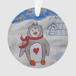 Ornamento acrílico del pingüino de nieve de invier
