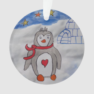 Ornamento acrílico del pingüino de nieve de invier