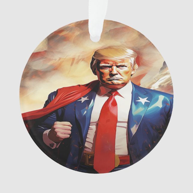 Ornamento acrílico del presidente Donald J Trump (Anverso)
