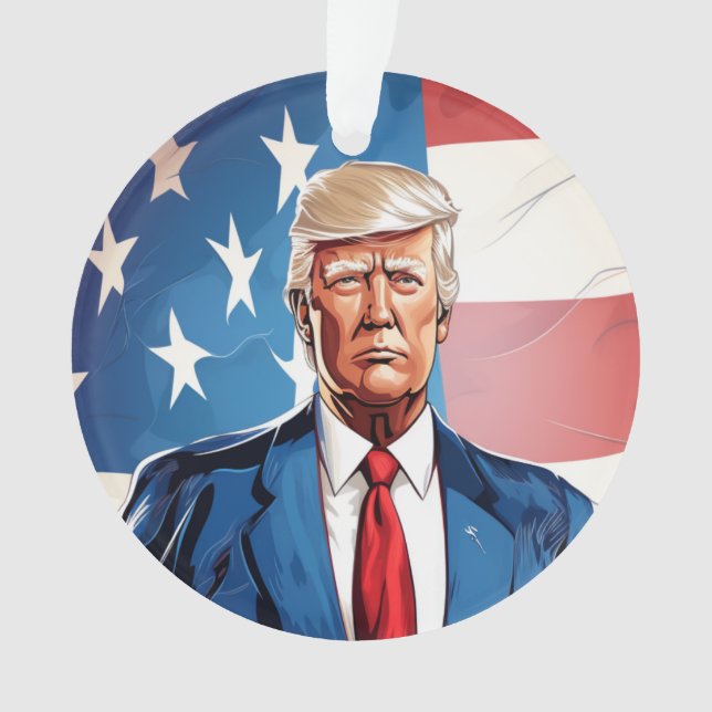 Ornamento acrílico del presidente Trump (Anverso)