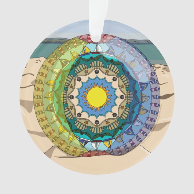 Ornamento acrílico del sol de verano (Anverso)