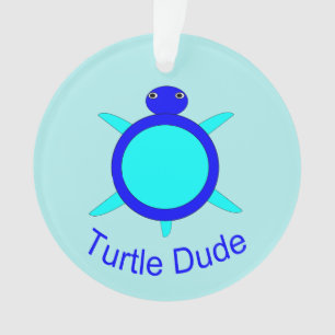 Ornamento acrílico del tipo de tortuga azul brilla