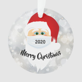 Ornamento acrílico enmascarado Santa 2020