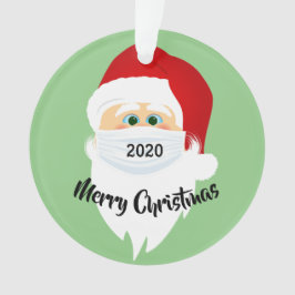 Ornamento acrílico enmascarado Santa 2020