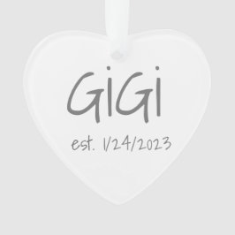 Ornamento acrílico establecido por Gigi